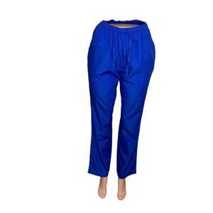 Pandamed Scrub NWOT Pants Royal Blue Multiple Pockets Elastic Waistband Size S